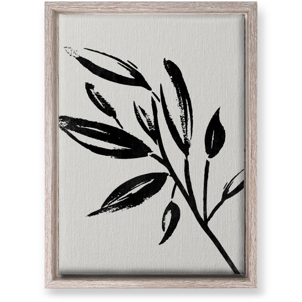 Zen Brush - Black and Beige Wall Art, Rustic, Single piece, Canvas, 10x14, Gray