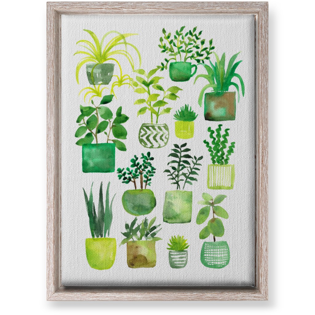House Plants - Green Wall Art, Rustic, Single piece, Canvas, 10x14, Green, Classic Green
