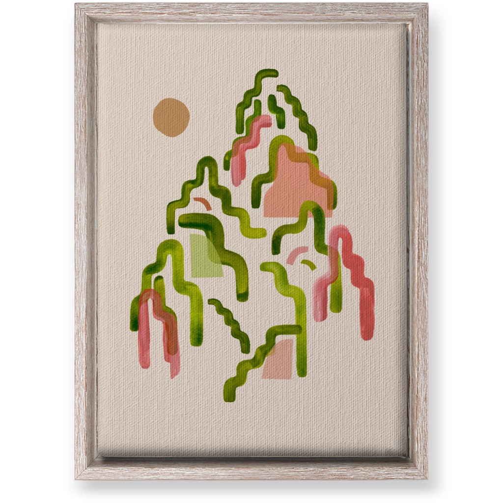 Forest Watercolor - Green and Pink Wall Art, Rustic, Single piece, Canvas, 10x14, Multicolor