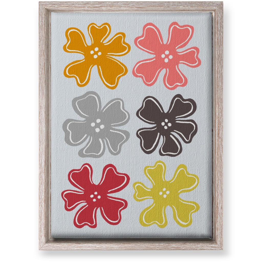 Button Flowers Wall Art, Rustic, Single piece, Canvas, 10x14, Multicolor, Silver Lining