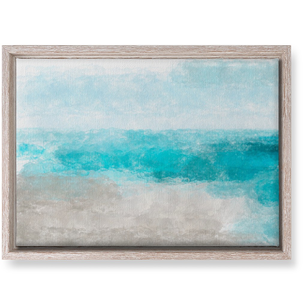 Beach Painting - Blue and Tan Wall Art, Rustic, Single piece, Canvas, 10x14, Blue
