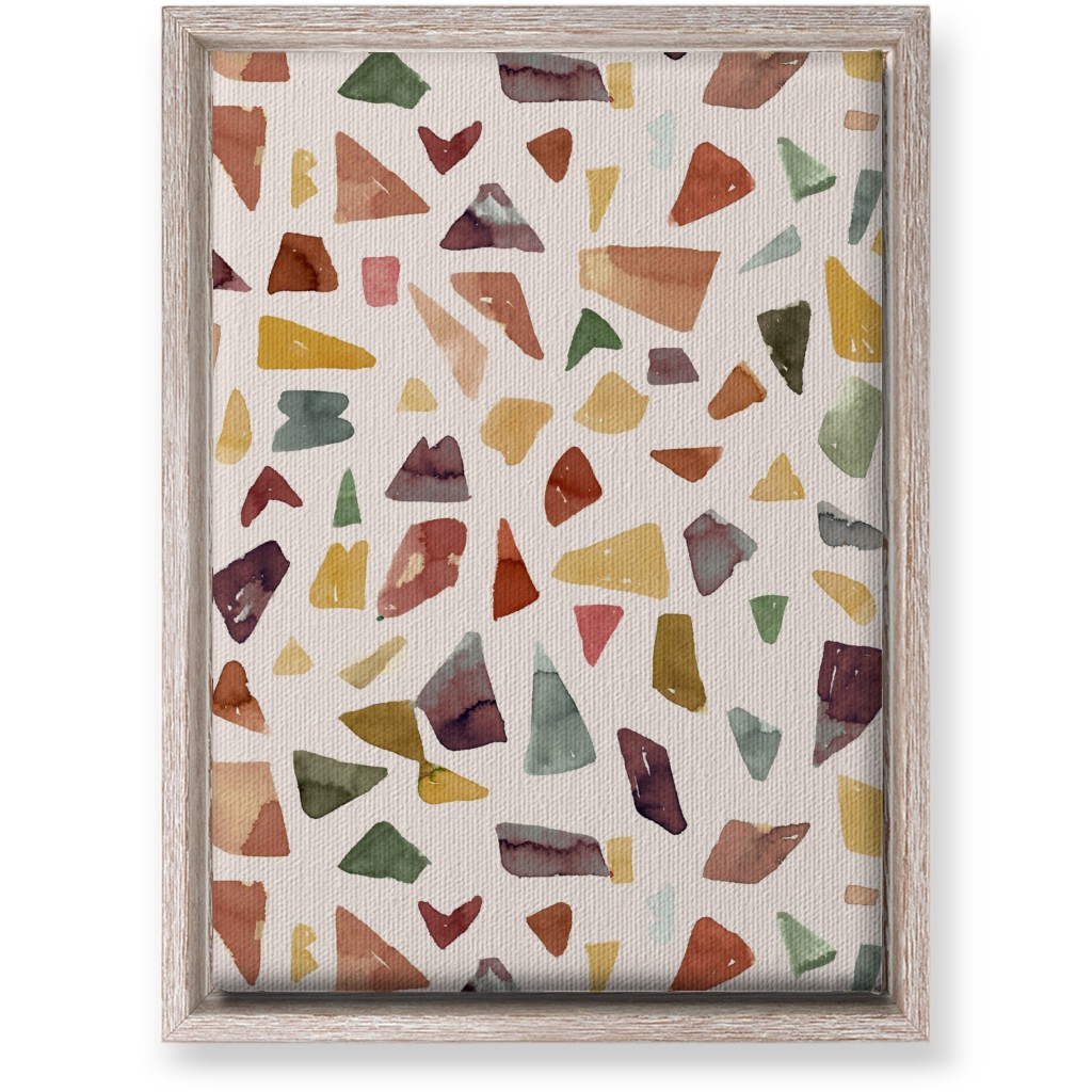 Watercolor Terrazzo - Neutral Wall Art, Rustic, Single piece, Canvas, 10x14, Beige, Pearl