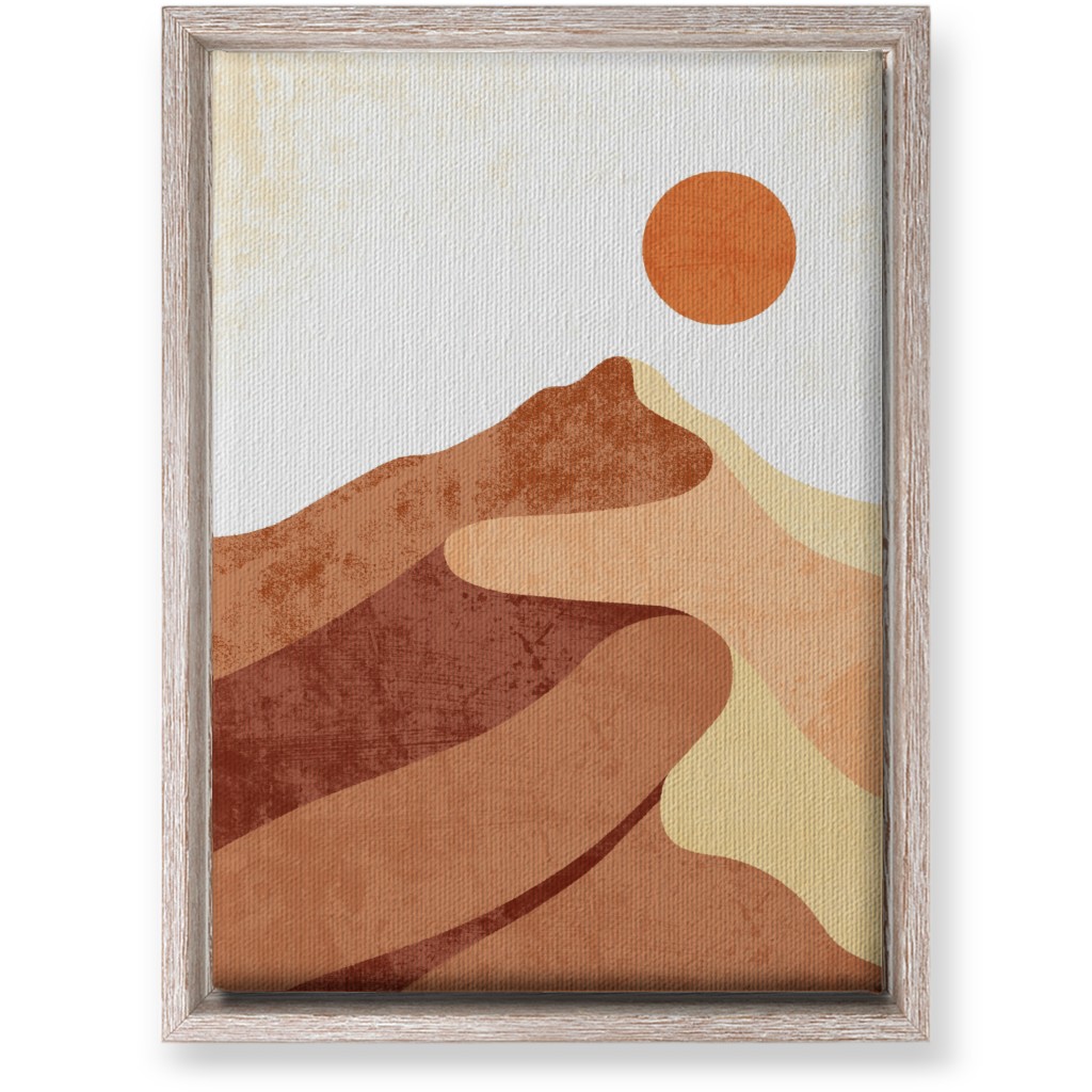 Desert Landscape - Earthy Warm Tones Wall Art, Rustic, Single piece, Canvas, 10x14, Orange, Orange