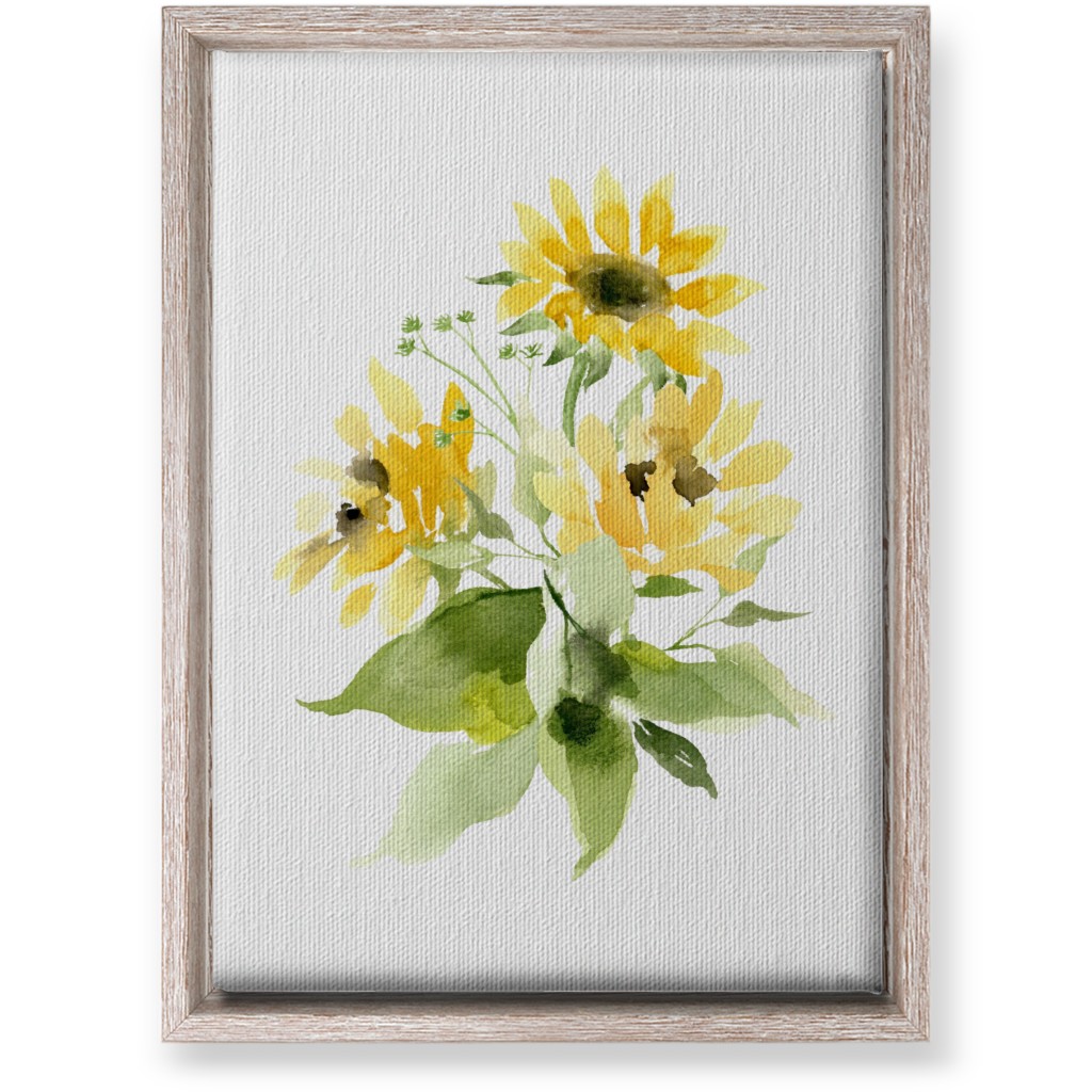 Bunch of Sunflowers Watercolor - Yellow Wall Art, Rustic, Single piece, Canvas, 10x14, Yellow, Classic Yellow