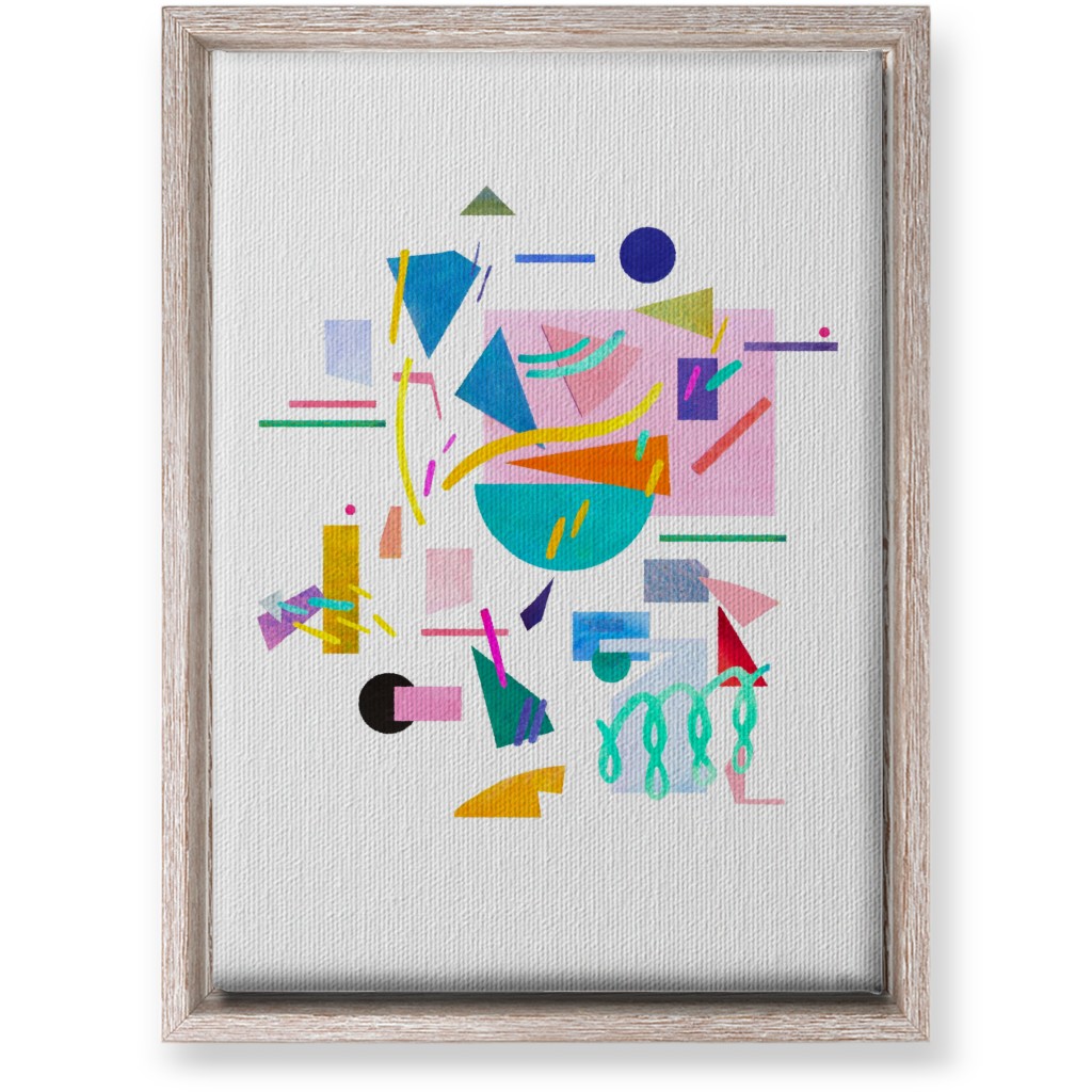 Geometric Collage Pop - Multi Wall Art, Rustic, Single piece, Canvas, 10x14, Multicolor