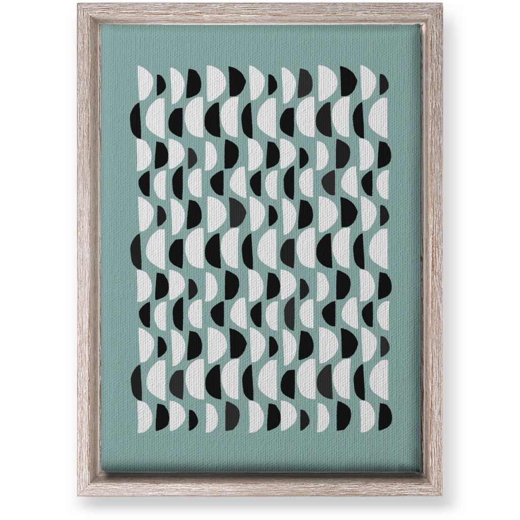Abstract Scandi Half Moons - Green Wall Art, Rustic, Single piece, Canvas, 10x14, Green, Classic Green
