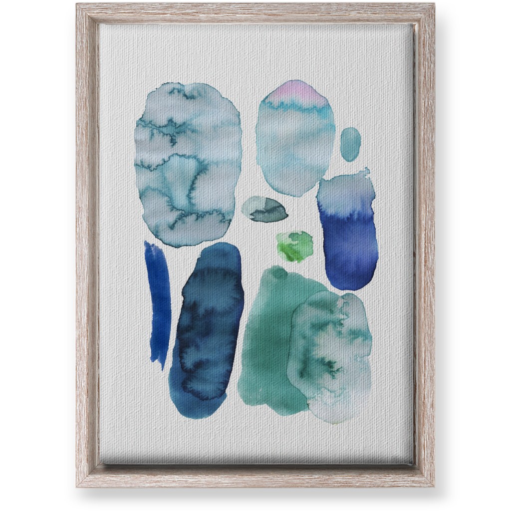 Watercolor Abstract Scandi - Blue and Green Wall Art, Rustic, Single piece, Canvas, 10x14, Blue