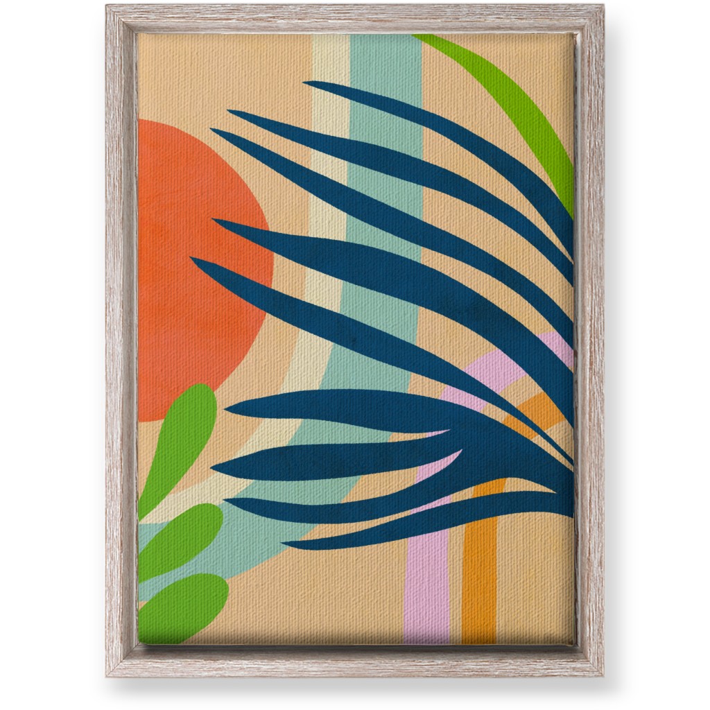Palm, Sun and Rainbow Tropical Botanicals - Multi Wall Art, Rustic, Single piece, Canvas, 10x14, Multicolor