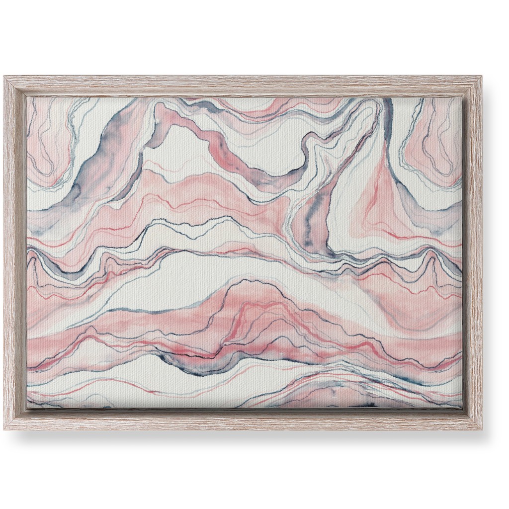 Watercolor Marble Wall Art, Rustic, Single piece, Canvas, 10x14, Pink