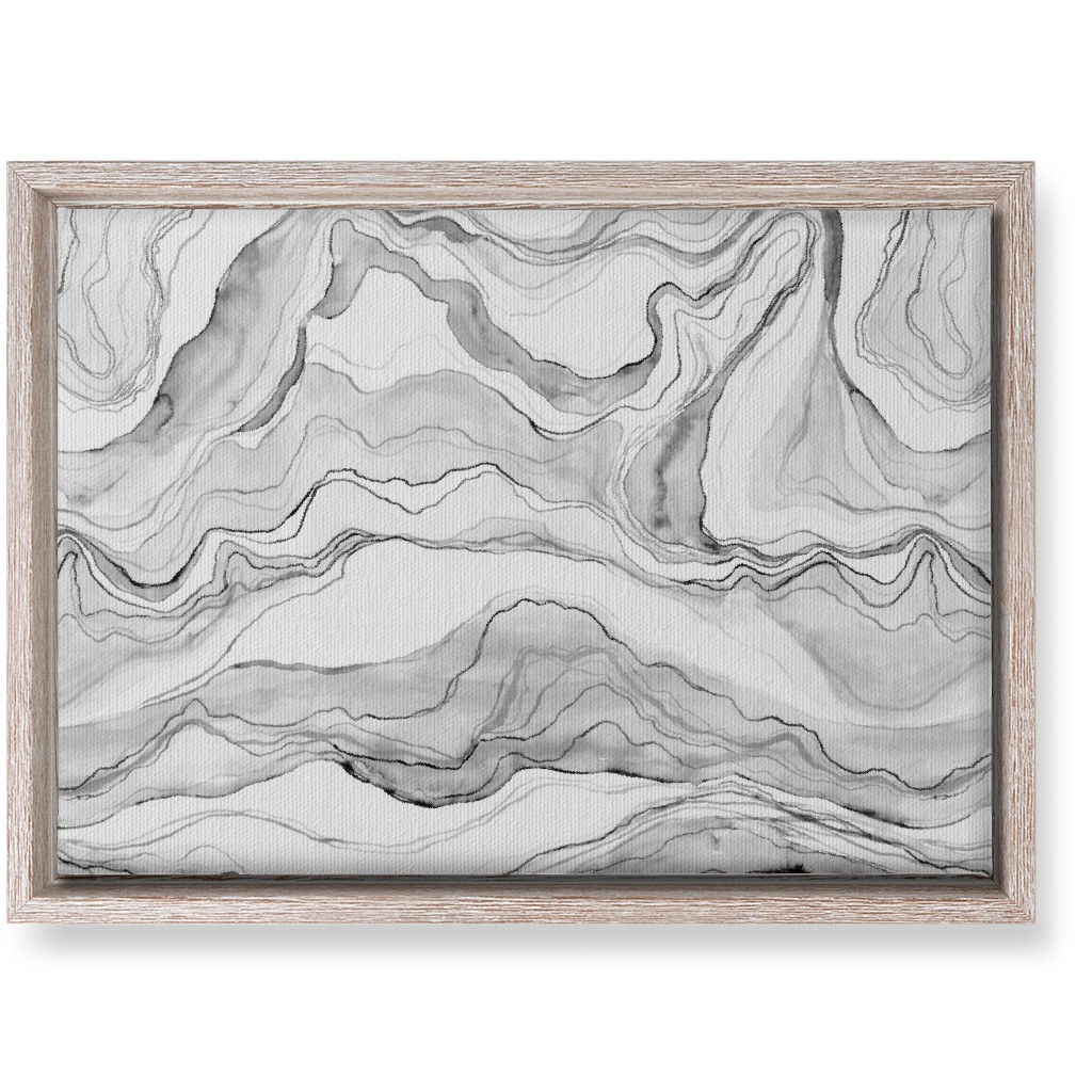 Watercolor Marble Wall Art, Rustic, Single piece, Canvas, 10x14, Gray