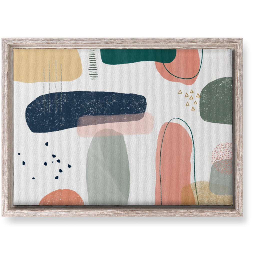 Abstract Minima - Multi on White Wall Art, Rustic, Single piece, Canvas, 10x14, Multicolor