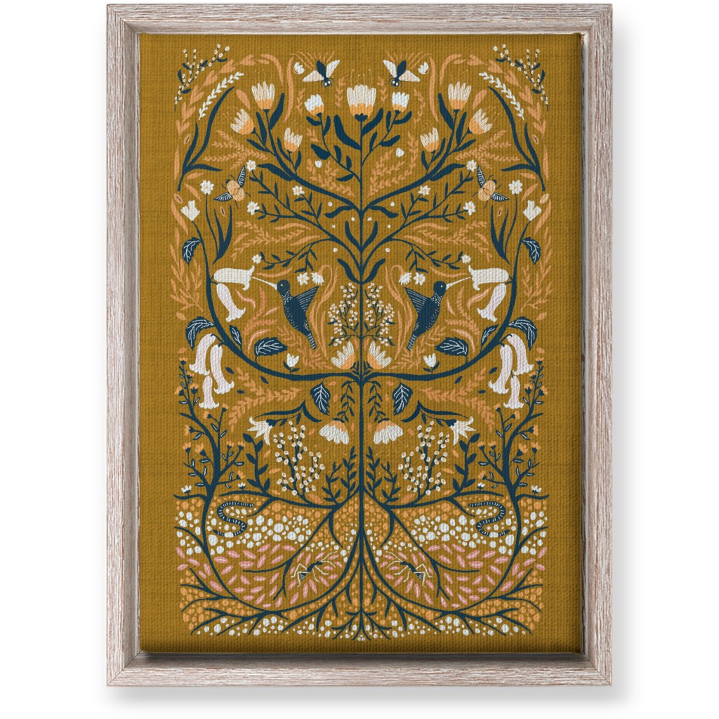 Ecosystems, Folk Art - Orange Wall Art, Rustic, Single piece, Canvas, 10x14, Orange