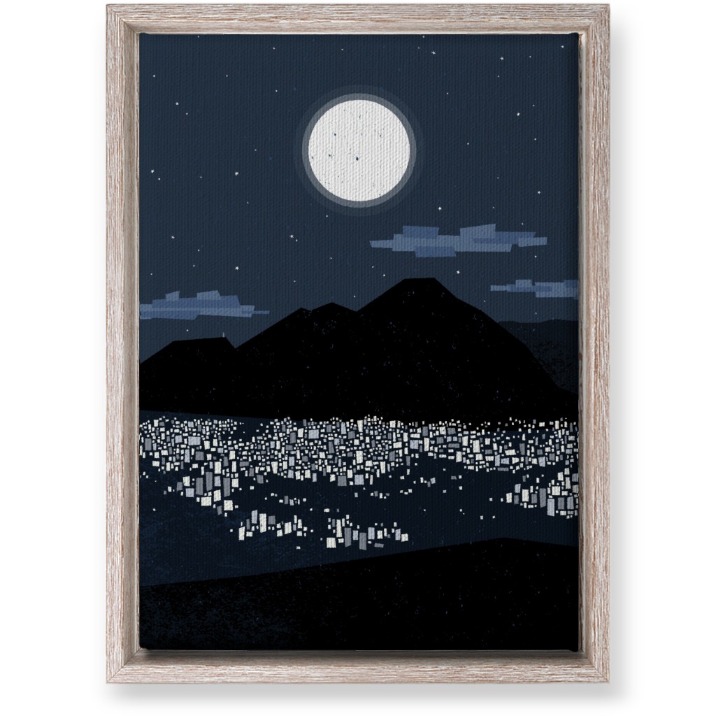 Caracas At Night - Navy Wall Art, Rustic, Single piece, Canvas, 10x14, Blue, True Blue