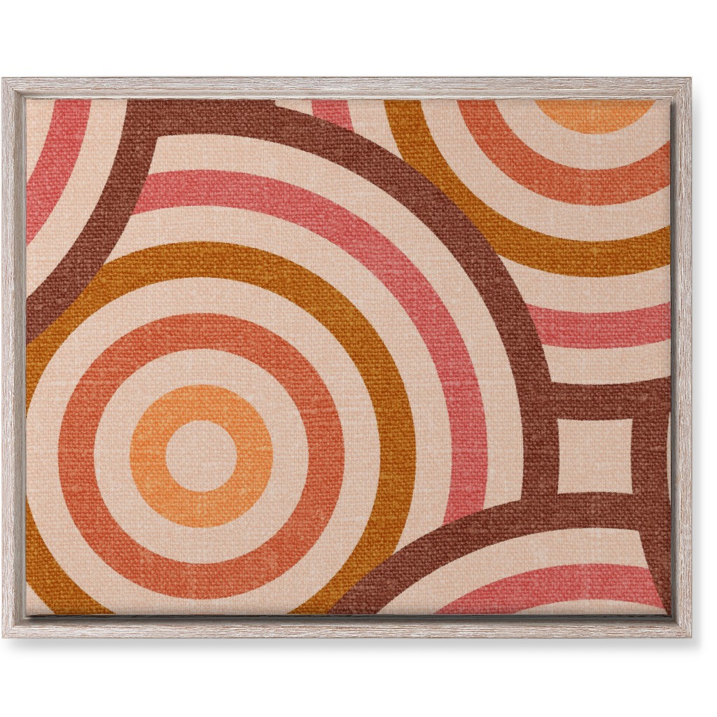 Retro Circles - Warm Wall Art, Rustic, Single piece, Canvas, 16x20, Pink