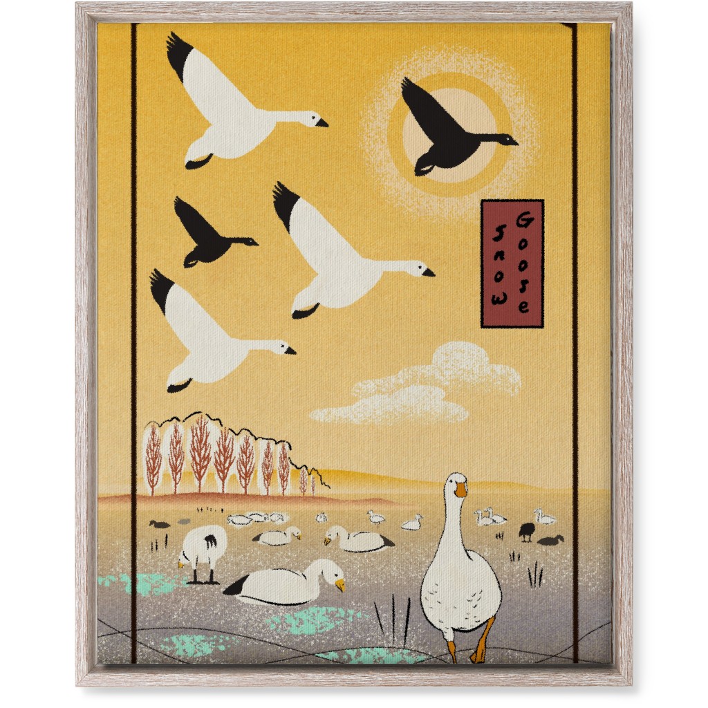 Snow Geese Wall Art, Rustic, Single piece, Canvas, 16x20, Yellow