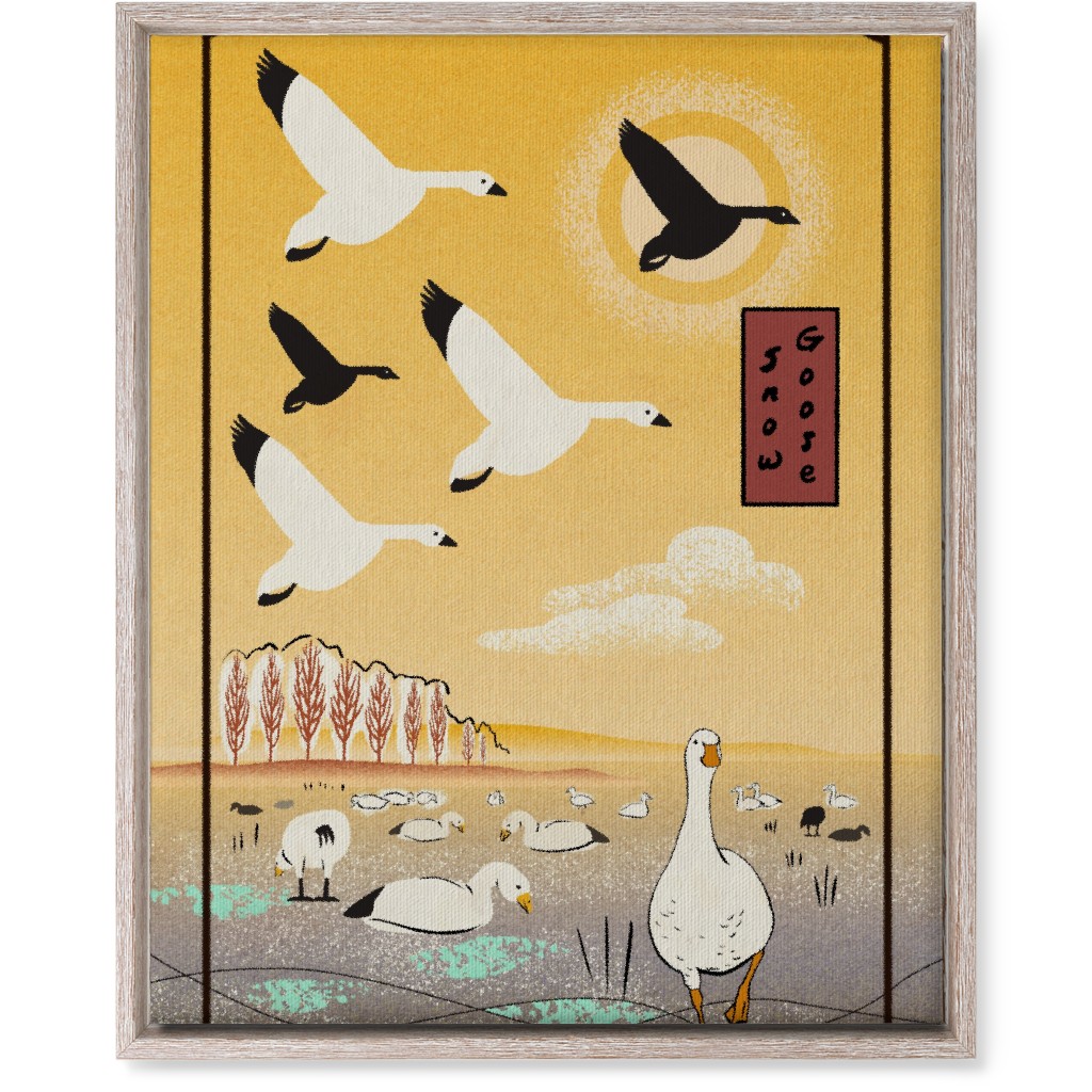 Snow Geese Wall Art, Rustic, Single piece, Canvas, 16x20, Yellow, Eggyolk