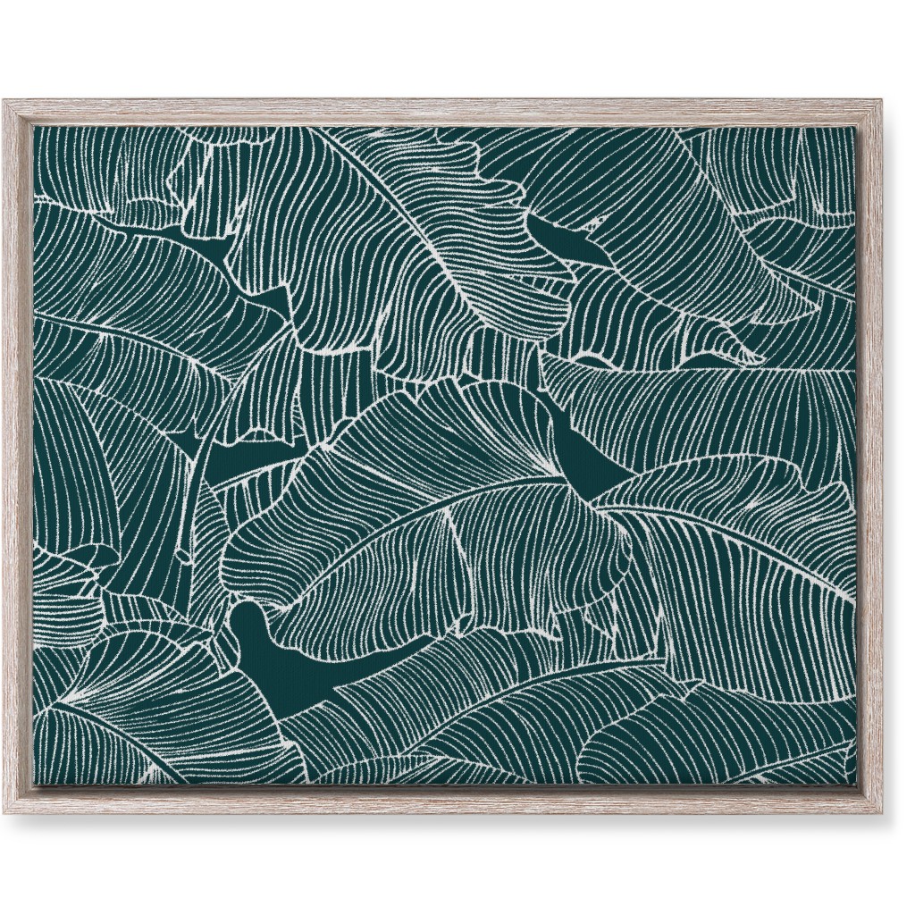 Banana Leaf - Teal Wall Art, Rustic, Single piece, Canvas, 16x20, Green, Classic Green