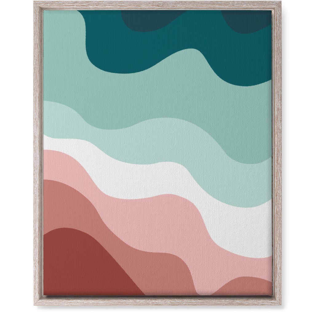 Retro Abstract Waves Wall Art, Rustic, Single piece, Canvas, 16x20, Multicolor