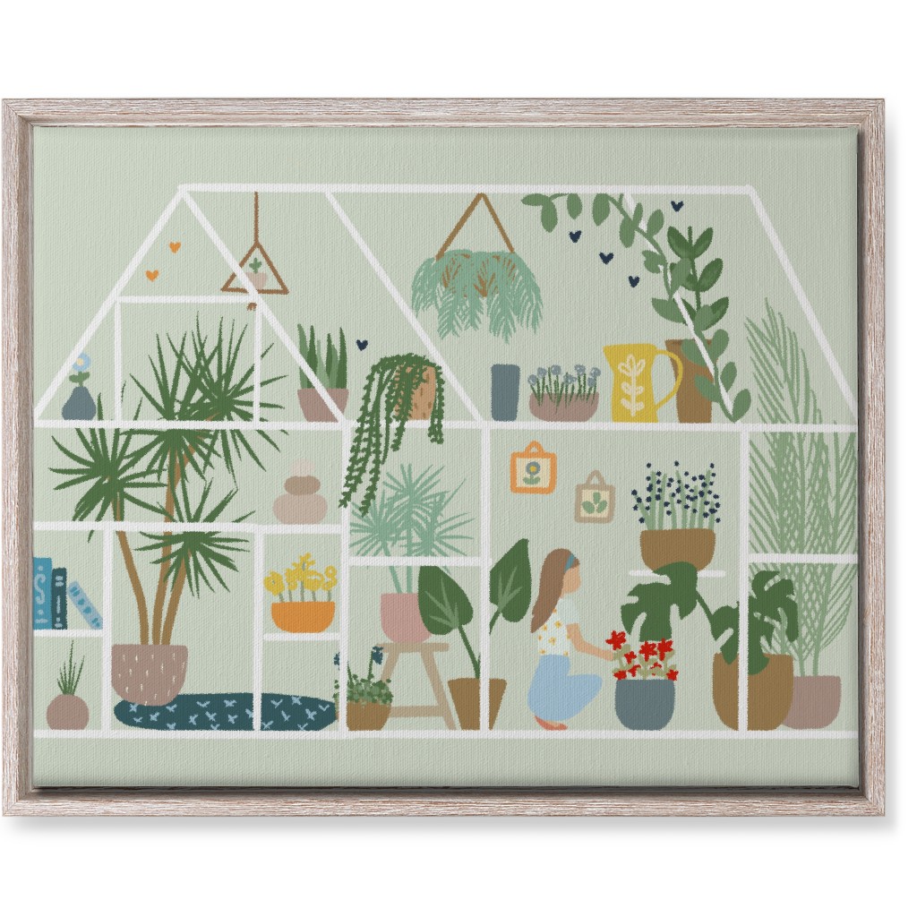 Botanical Greenhouse - Multi Wall Art, Rustic, Single piece, Canvas, 16x20, Multicolor