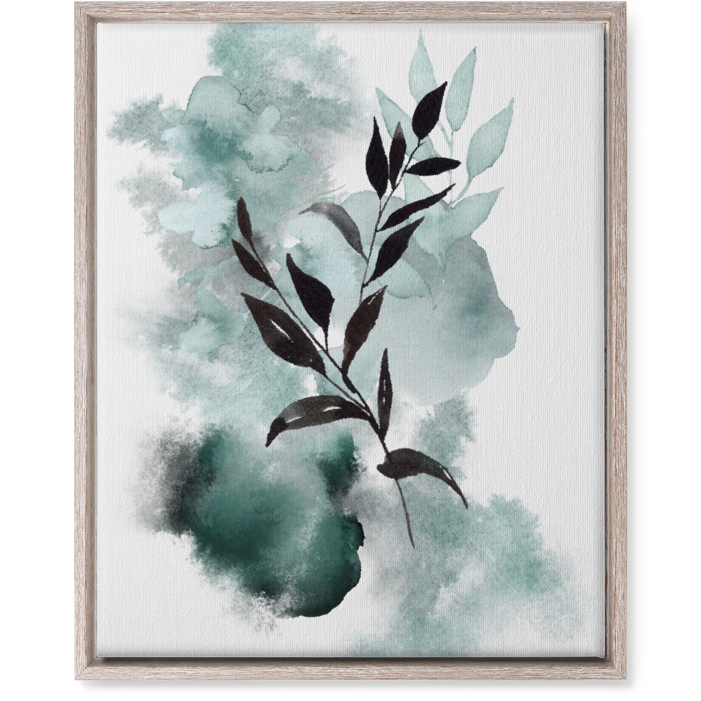 Watercolor Abstract Botanical Wall Art, Rustic, Single piece, Canvas, 16x20, Green