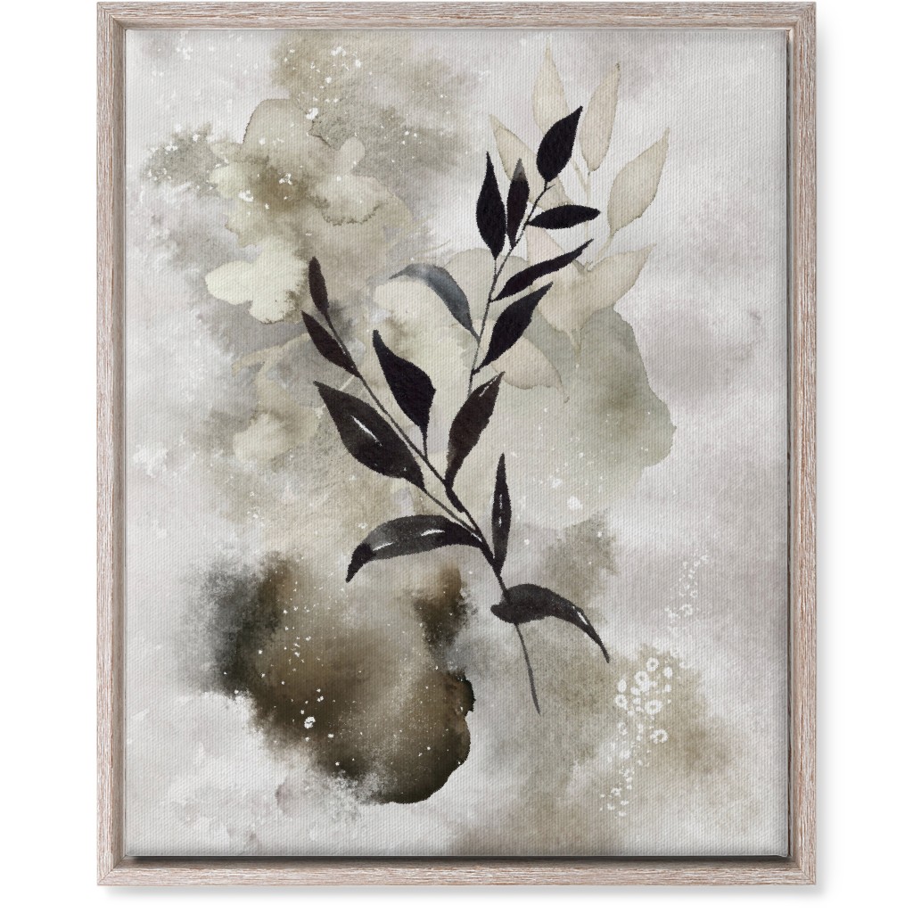 Watercolor Abstract Botanical Wall Art, Rustic, Single piece, Canvas, 16x20, Gray