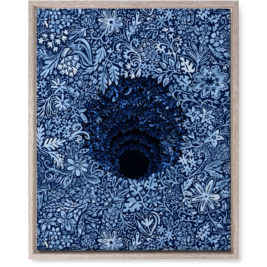 Deep Down Colorful Floral Abstract Wall Art, Rustic, Single piece, Canvas, 16x20, Blue, Silhouette