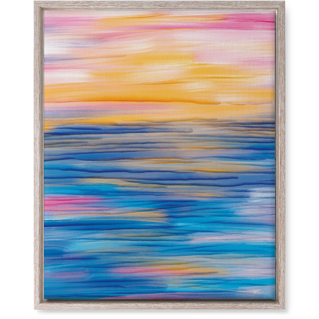 Abstract Sunset Over Water - Multi Wall Art, Rustic, Single piece, Canvas, 16x20, Multicolor