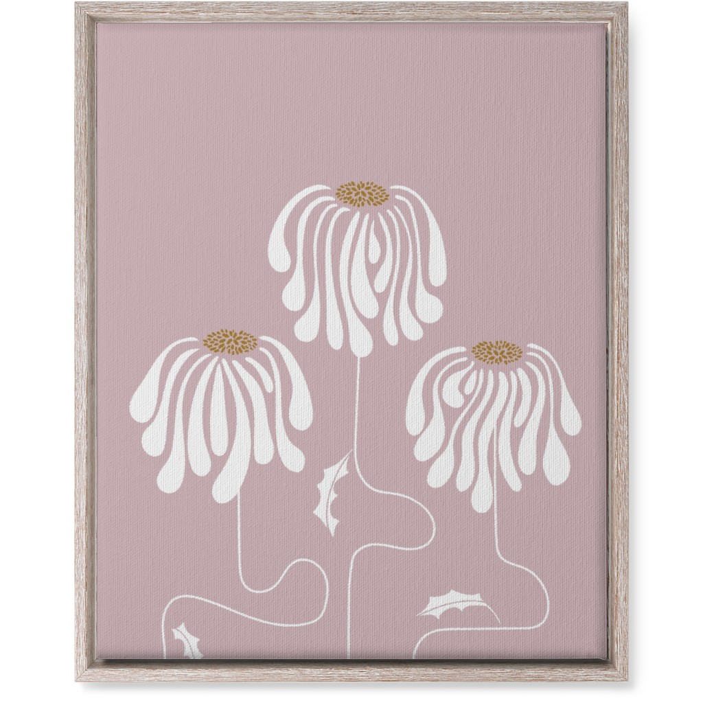 Mod Lazy Daisies Wall Art, Rustic, Single piece, Canvas, 16x20, Pink, Whisper