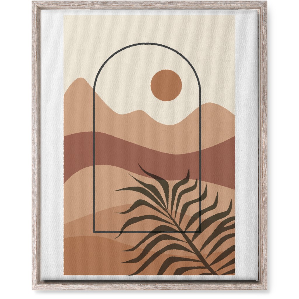 Floating Frame Abstract Mountain Landscape Wall Art, Rustic, Single piece, Canvas, 16x20, Multicolor, Desert Rose