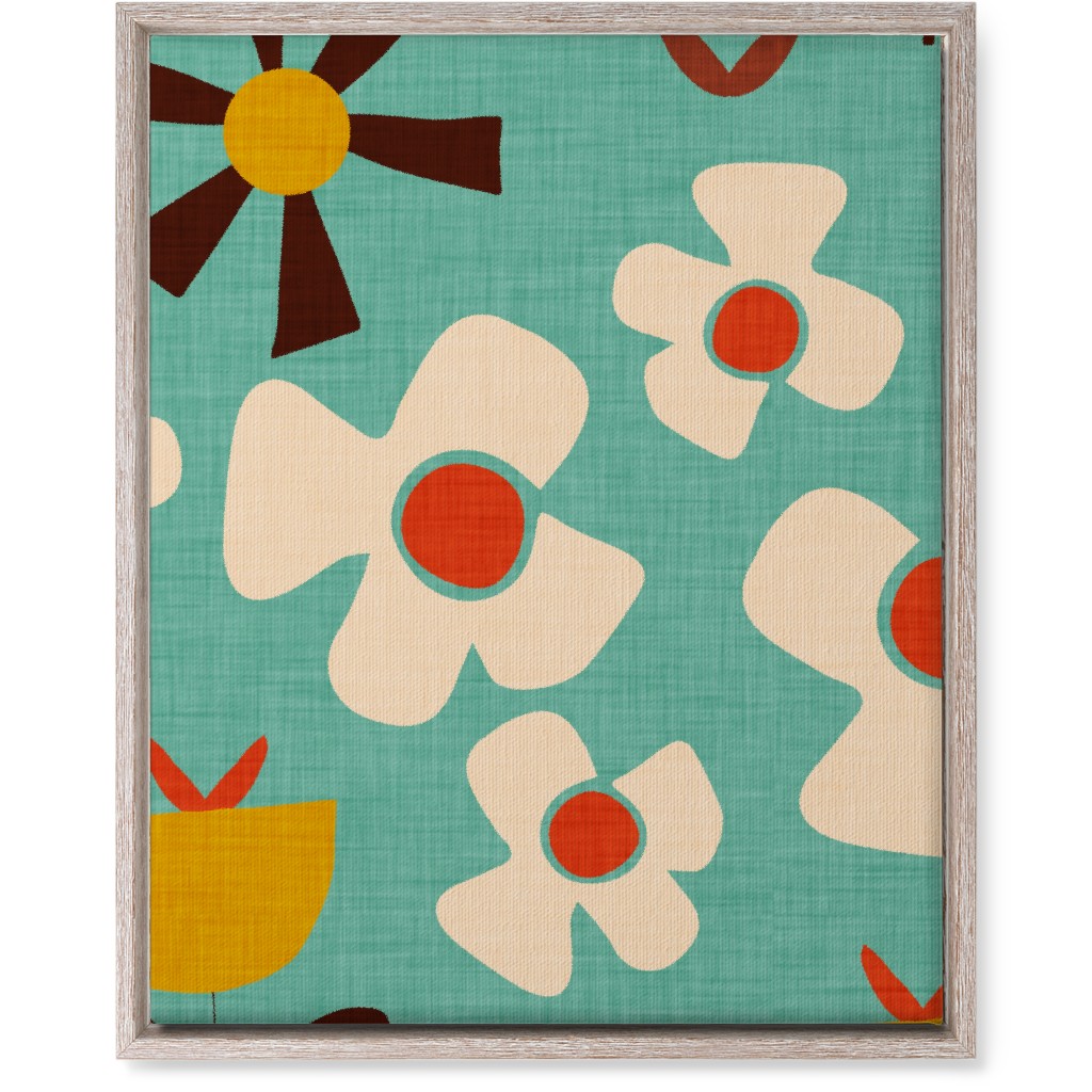Groovy Flowers Wall Art, Rustic, Single piece, Canvas, 16x20, Multicolor