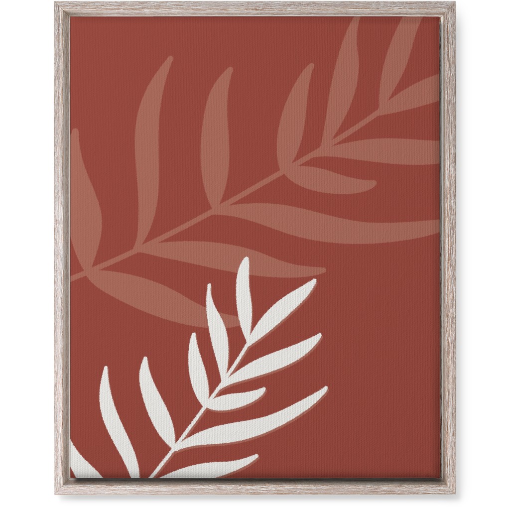 Fern Leaves in Neutral Earth Tones Wall Art, Rustic, Single piece, Canvas, 16x20, Red