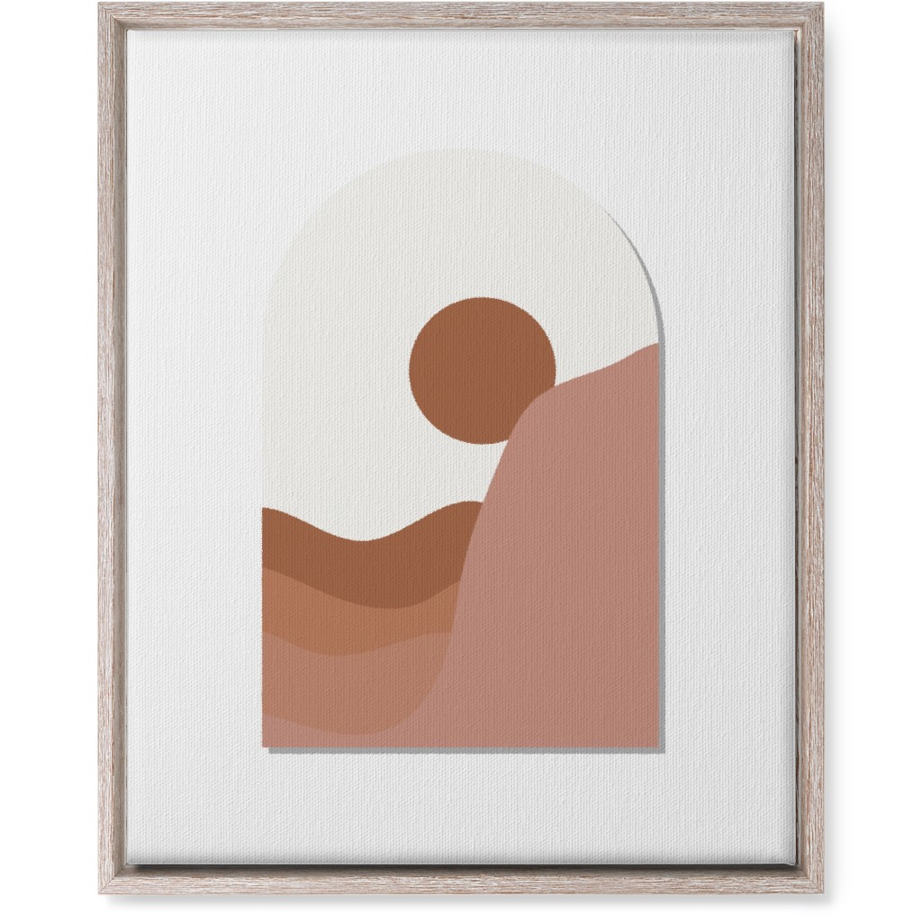 Abstract Desert Landscape in Window Daylight Wall Art, Rustic, Single piece, Canvas, 16x20, Pink