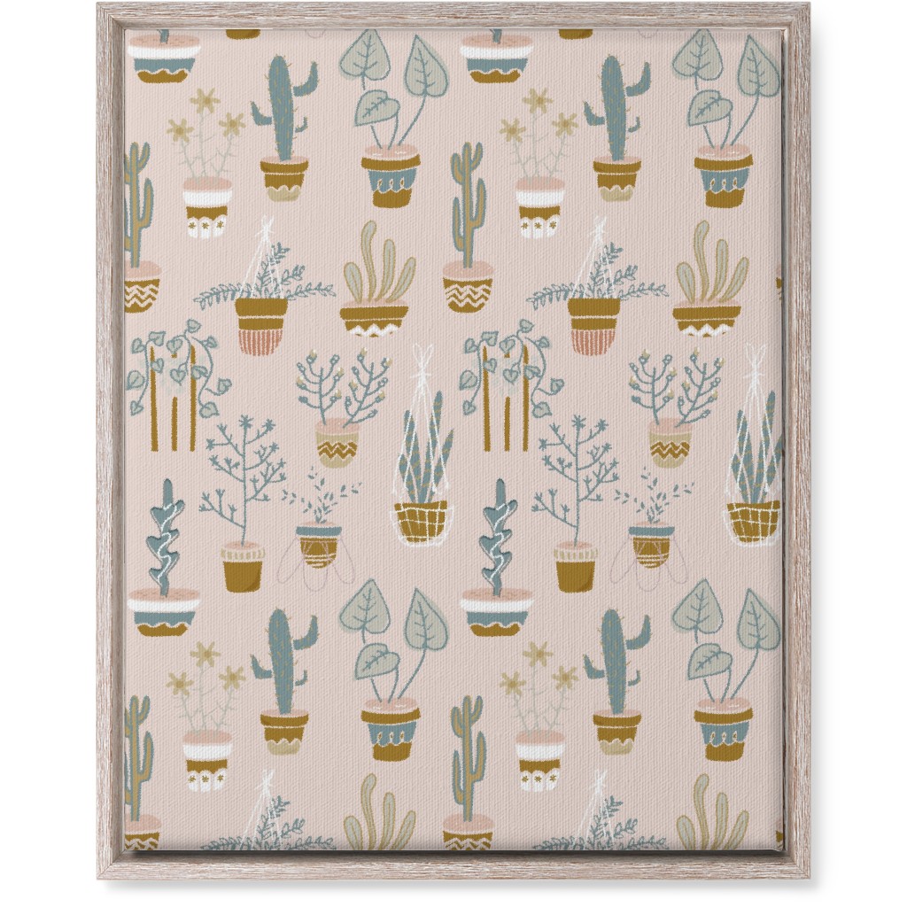 Indoor Plants - Pink Wall Art, Rustic, Single piece, Canvas, 16x20, Pink, Bright Pink