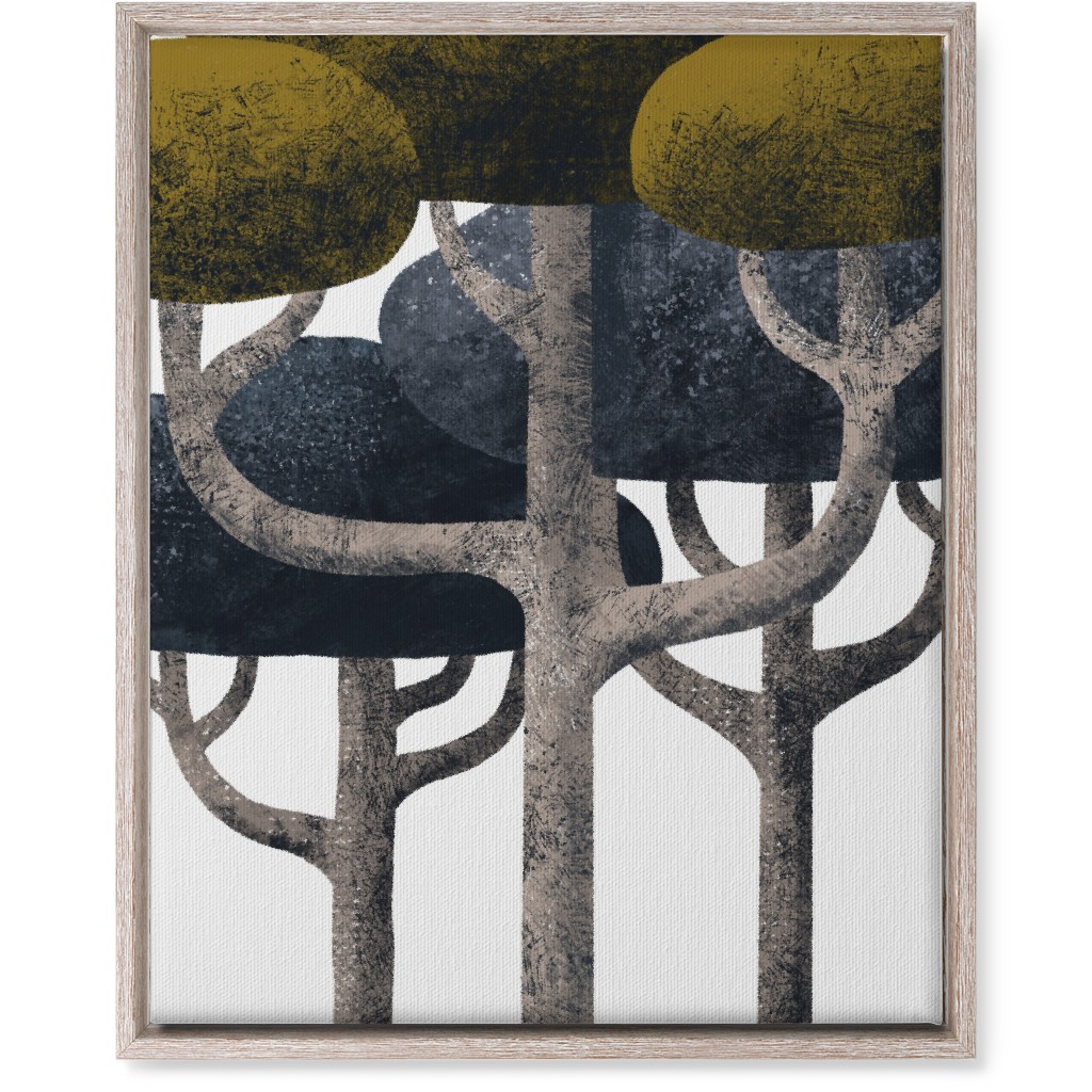 Tree Stand - Green and Black Wall Art, Rustic, Single piece, Canvas, 16x20, Multicolor