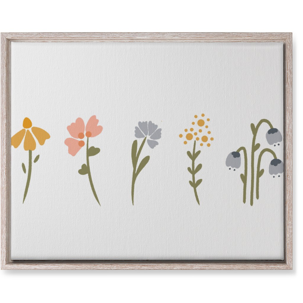 Wildflowers - Multi on White Wall Art, Rustic, Single piece, Canvas, 16x20, Multicolor