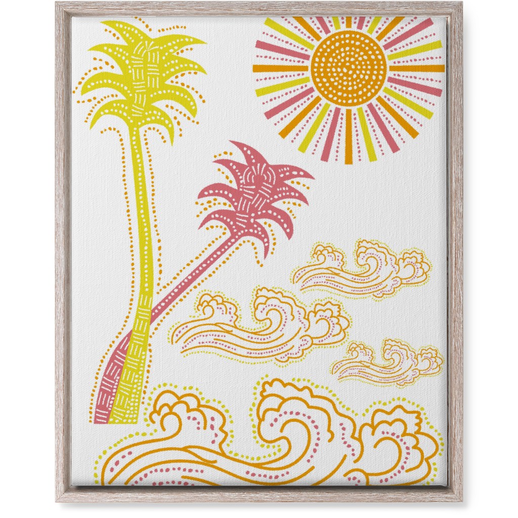 Optimistic Sunny Tropical Summer Art Wall Art, Rustic, Single piece, Canvas, 16x20, Multicolor