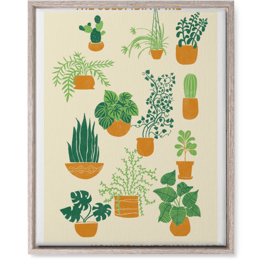 Houseplant Exchange - Green and Cream Wall Art, Rustic, Single piece, Canvas, 16x20, Green