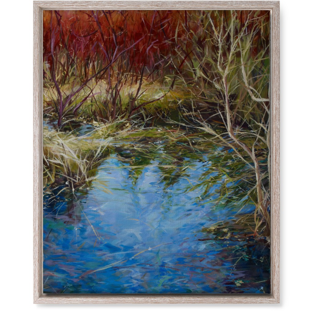 Autumn Red Painting Wall Art, Rustic, Single piece, Canvas, 16x20, Green