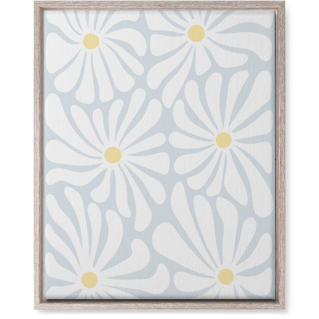 Retro Daisies Wall Art, Rustic, Single piece, Canvas, 16x20, Blue