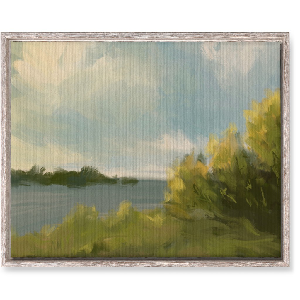 Lake View Wall Art, Rustic, Single piece, Canvas, 16x20, Green, Classic Green