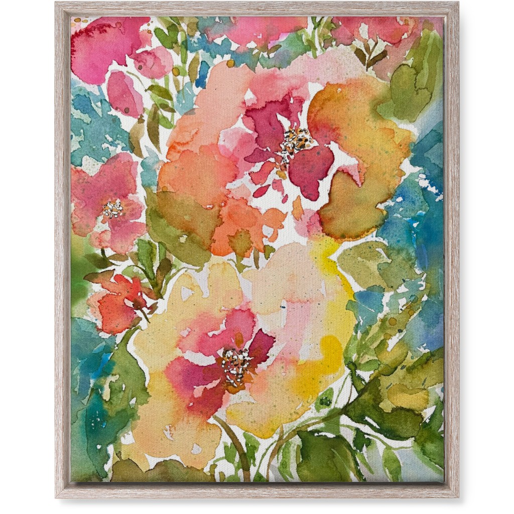 Summer Floral Mart - Multi Wall Art, Rustic, Single piece, Canvas, 16x20, Multicolor