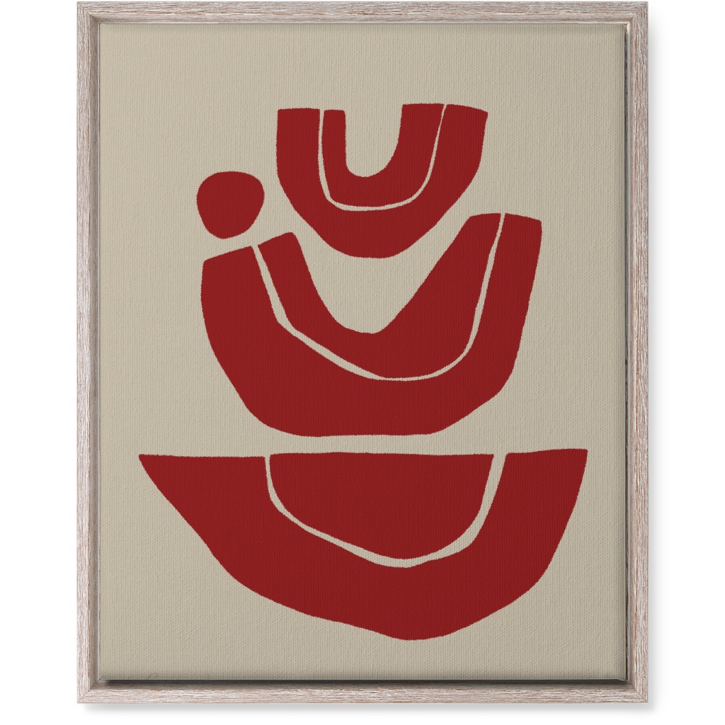 Geometric Abstract Stack Iii Wall Art, Rustic, Single piece, Canvas, 16x20, Red, Cinnamon