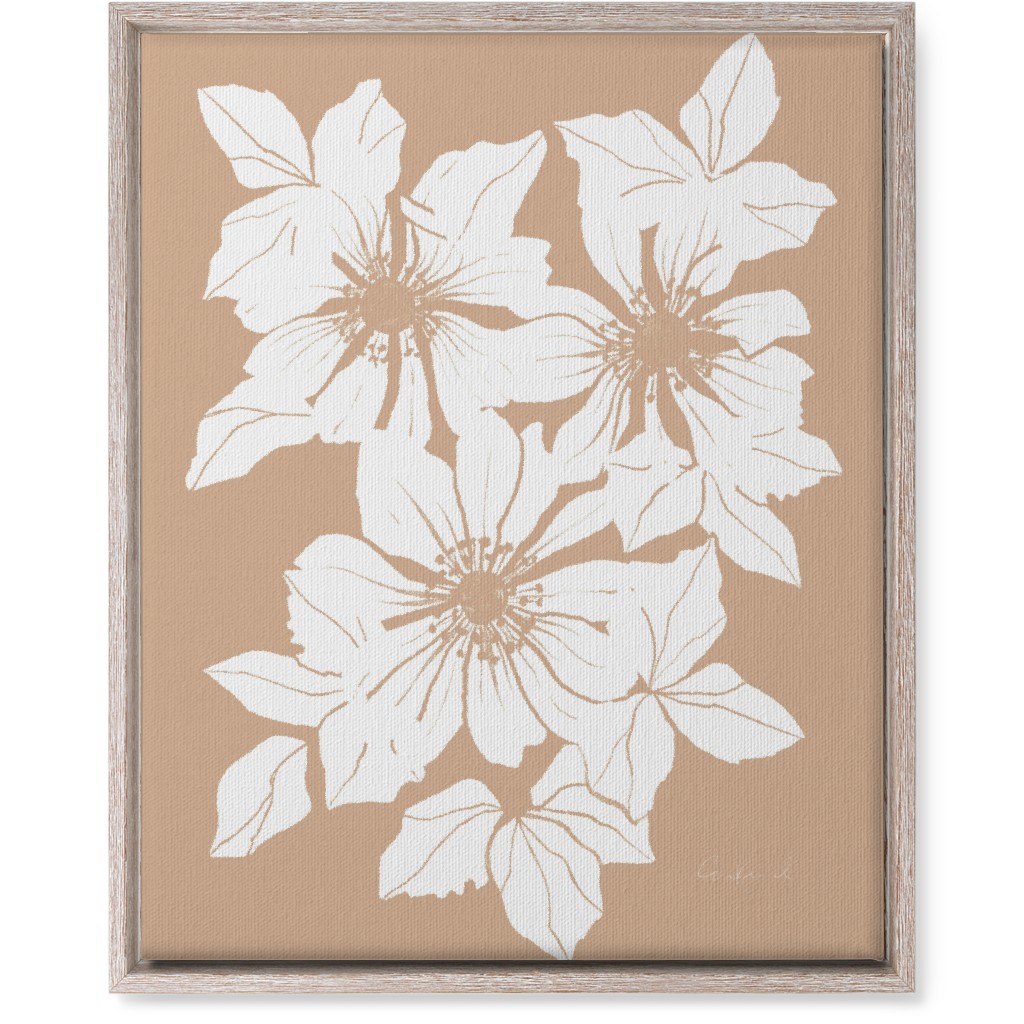Botanical Big Anemones Wall Art, Rustic, Single piece, Canvas, 16x20, Beige, Alpaca