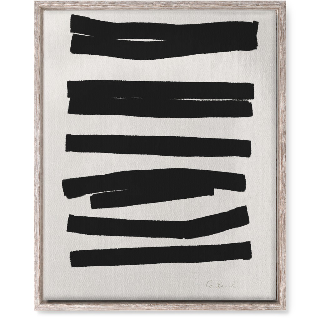 Bold Stripes Abstract Ii Wall Art, Rustic, Single piece, Canvas, 16x20, Black, Antique White