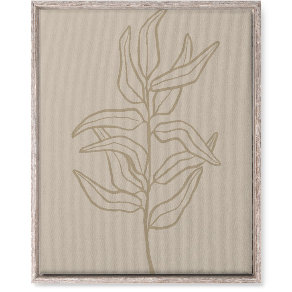 Botanical Eucalyptus Branch Wall Art, Rustic, Single piece, Canvas, 16x20, Beige, Pebble
