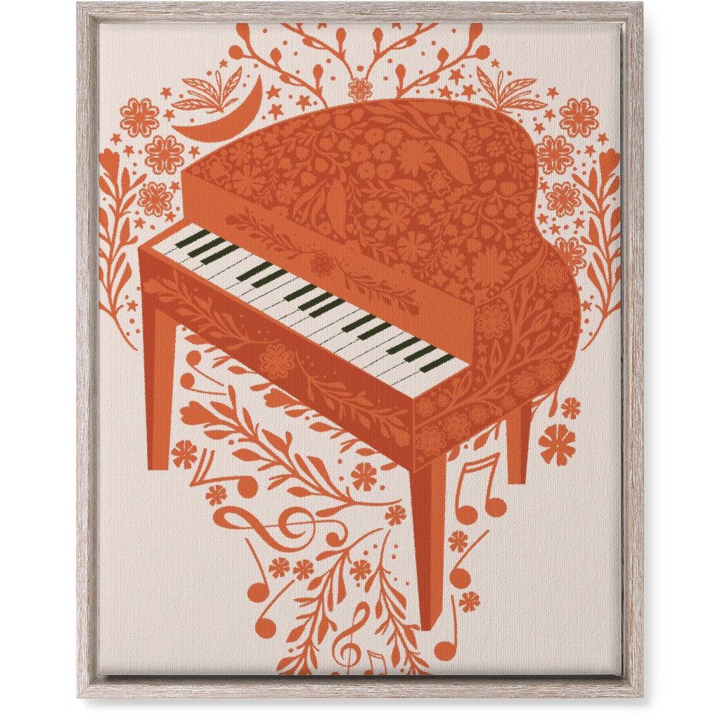 the Grand Piano - Red Wall Art, Rustic, Single piece, Canvas, 16x20, Red