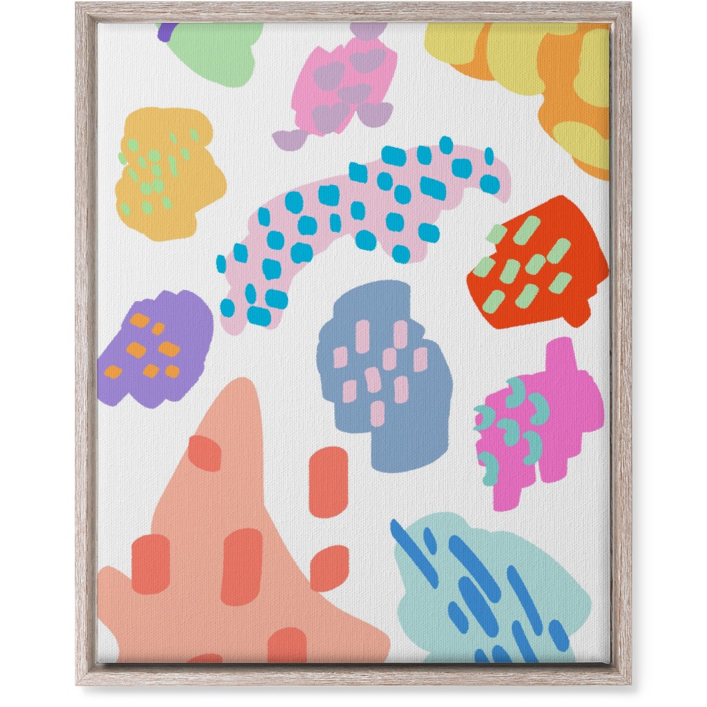Painterly Abstract Blobs - Pastel Wall Art, Rustic, Single piece, Canvas, 16x20, Multicolor