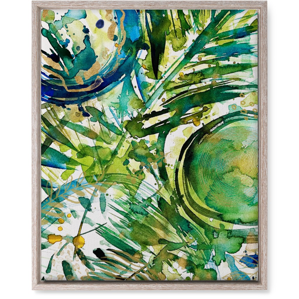 Paradise - Green and Blue Wall Art, Rustic, Single piece, Canvas, 16x20, Green