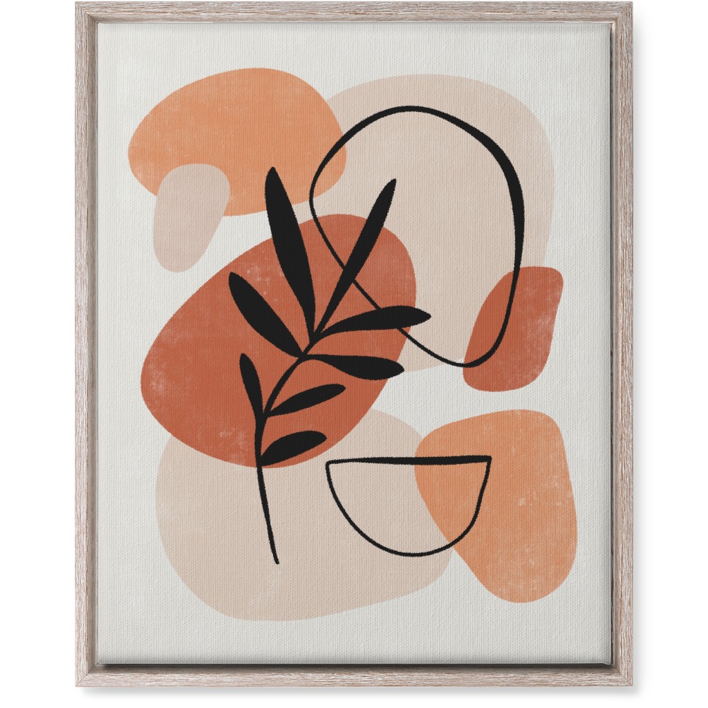 Abstract Frond - Terracotta and Ivory Wall Art, Rustic, Single piece, Canvas, 16x20, Beige