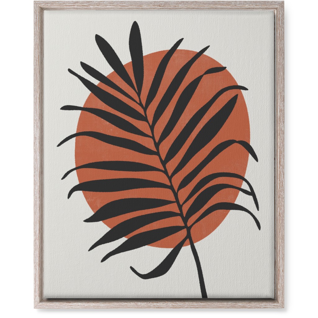 Abstract Leaf Frond - Terracotta and Ivory Wall Art, Rustic, Single piece, Canvas, 16x20, Brown